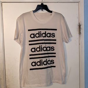 Black and White Adidas Tee Shirt Size Large